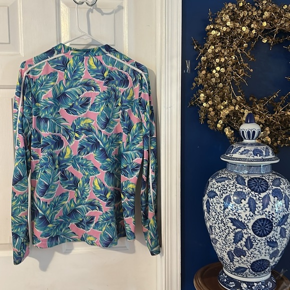 NWOT Women’s Tail Pink & Green UPF 50 Long Sleeve Mock Neck Athletic Tennis Top - Picture 8 of 9